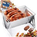 Grill węglowy stalowy składany 21x16,5x12,5 cm