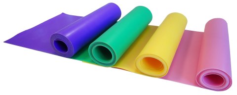Guma Taśma Oporowa Gimnastyczna Fitness Fioletowa 0,65 mm KUBISPORT 120 cm