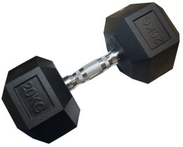 Hantla Jednoręczna Sześciokątna Gumowana Ciężar Obciążenie KUBISPORT 20 kg