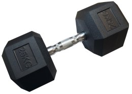 Hantla Jednoręczna Sześciokątna Gumowana Ciężar Obciążenie KUBISPORT 25 kg