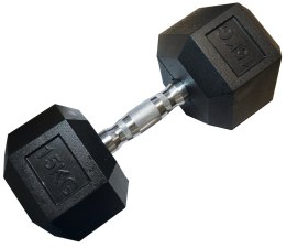 Hantla Jednoręczna Sześciokątna Gumowana Ciężarek Solidny KUBISPORT 15 kg