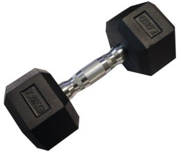 Hantla Jednoręczna Sześciokątna Gumowana Ciężarek Solidny KUBISPORT 7,5kg
