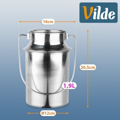 Kanka na mleko stalowa 1,9 l