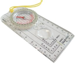 Kompas Buzola Busola do Nawigacji z Lupą Miarkami KUBISPORT 126 x 60 mm