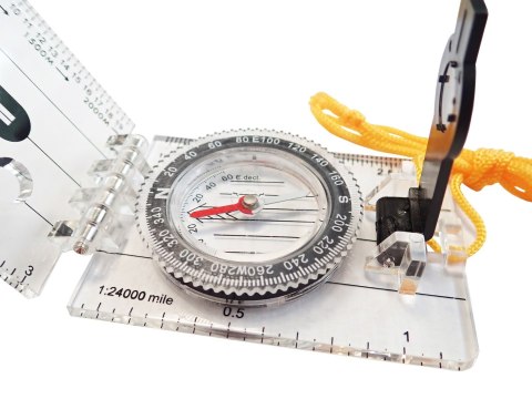 Kompas Buzola Wielofunkcyjny Składany z Miarkami KUBISPORT 83 x 47 mm