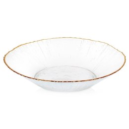 Miska Sałatkowa 20,5 cm 500 ml Szkło Złoty Rant Dekor VILDE
