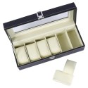 Pudełko Szkatułka na Zegarki Etui Czarne 6 Miejsc 305 x 11 x 8 cm VILDE