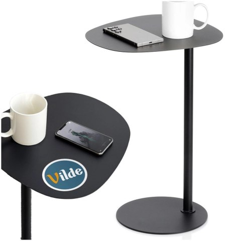 Stolik Kawowy Boczny Pod Laptopa Metal Czarny Mat 53 cm VILDE