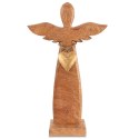 Figurka Dekoracyjna Anioł Drewniana Drewno Mango Złote Serce 26 cm ORION
