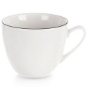Filiżanka do Kawy Herbaty Porcelanowa Biała z Czarną Obwódką 200 ml