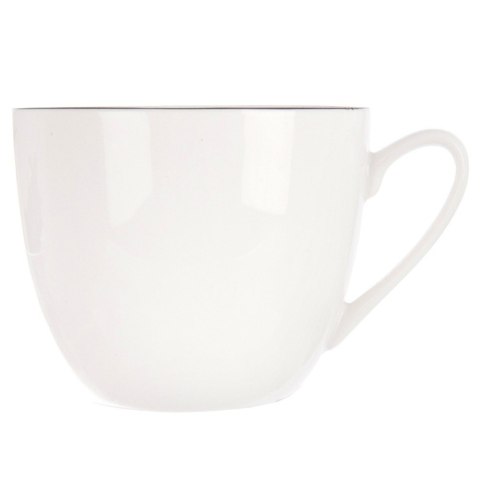Filiżanka do Kawy Herbaty Porcelanowa Biała z Czarną Obwódką 200 ml