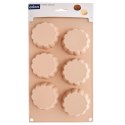 Forma Silikonowa do Muffinek Ciastek Kwiatki 6 szt. Beżowa 30 x 17,5 cm