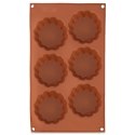 Forma Silikonowa do Muffinek Ciastek Kwiatki 6 szt. Brązowa 30 x 17,5 cm