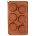 Forma Silikonowa do Muffinek Ciastek Kwiatki 6 szt. Brązowa 30 x 17,5 cm