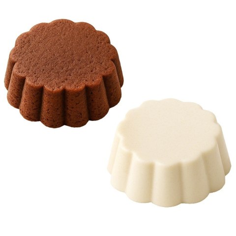 Forma Silikonowa do Muffinek Ciastek Kwiatki 6 szt. Brązowa 30 x 17,5 cm