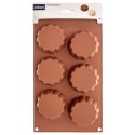 Forma Silikonowa do Muffinek Ciastek Kwiatki 6 szt. Brązowa 30 x 17,5 cm