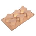 Forma Silikonowa do Muffinek Ciastek Serca 6 szt. Beżowa 29 x 17,5 cm ORION