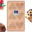 Forma Silikonowa do Muffinek Ciastek Serca 6 szt. Beżowa 29 x 17,5 cm ORION