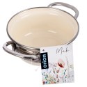 Garnek Emaliowany Retro Maki Kremowy z Uchwytami Indukcja 0,6 L 14 cm ORION