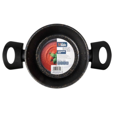 Garnek Granitowy Non-Stick do Gotowania Duszenia Czarny 1,2 L VILDE