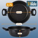 Garnek Granitowy Non-Stick do Gotowania Duszenia Czarny 2,7 L VILDE