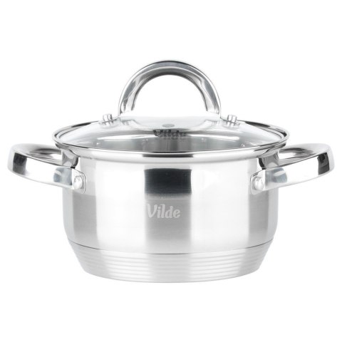 Garnek Stalowy z Pokrywką na Indukcję Miarka Inoxcellent 1,75 L 16 cm VILDE