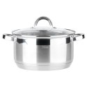 Garnek Stalowy z Pokrywką na Indukcję Miarka Inoxcellent 5,8 L 24 cm VILDE