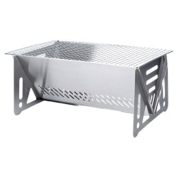Grill Węglowy Turystyczny Przenośny Składany Płaski Stalowy 40 x 24 cm