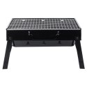 Grill Węglowy Turystyczny Przenośny Składany Walizka Czarny 40 x 27,5 cm