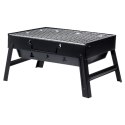 Grill Węglowy Turystyczny Przenośny Składany Walizka Czarny 40 x 27,5 cm
