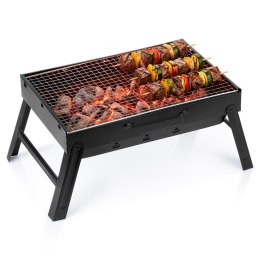 Grill Węglowy Turystyczny Przenośny Składany Walizka Czarny 51 x 30 cm