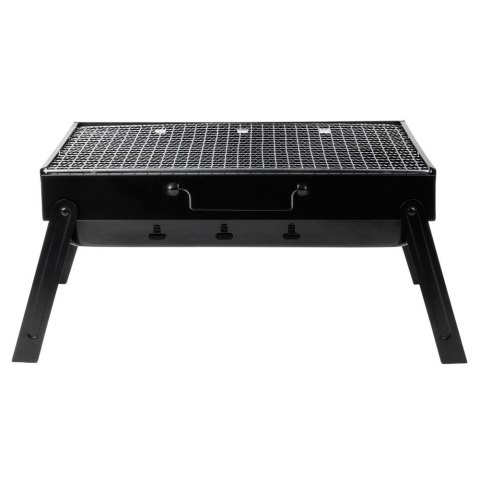 Grill Węglowy Turystyczny Przenośny Składany Walizka Czarny 51 x 30 cm
