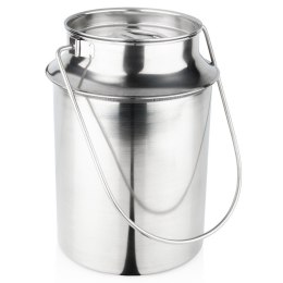 Kanka na Mleko Pojemnik Stalowy z Pokrywką i Uchwytem Srebrny 7,5 L VILDE