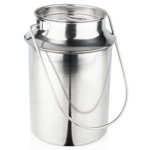Kanka na Mleko Pojemnik Stalowy z Pokrywką i Uchwytem Srebrny 7,5 L VILDE