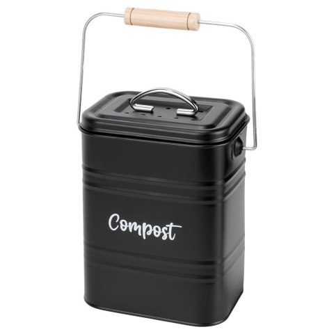 Kompostownik Kuchenny Pojemnik na Bio Odpady z Filtrem Węglowym 3.5L Black