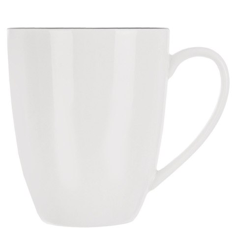 Kubek Porcelanowy do Kawy Herbaty Biały z Czarną Obwódką 390 ml