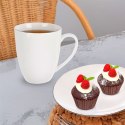 Kubek Porcelanowy do Kawy Herbaty Biały z Czarną Obwódką 390 ml