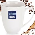 Kubek Porcelanowy do Kawy Herbaty Biały z Czarną Obwódką 390 ml