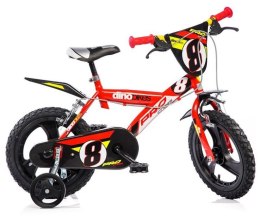 Rowerek Dziecięcy 14 Cali Czerwony Kółka Boczne Hamulec Dino Bikes