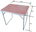 Składany Przenośny Stół Kempingowy Stolik Turystyczny KUBISPORT 80x60x70 cm