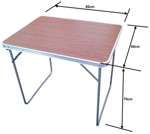 Składany Przenośny Stół Kempingowy Stolik Turystyczny KUBISPORT 80x60x70 cm