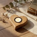 Świecznik Serce Drewno MANGOWCA na Tealight 12,5 cm Duży Boho