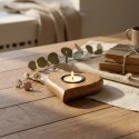 Świecznik Serce Drewno MANGOWCA na Tealight 12,5 cm Duży Boho