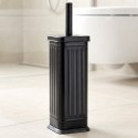 Szczotka do toalety silikonowa ze stojakiem metalowym czarna 36,5 cm