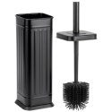 Szczotka do toalety silikonowa ze stojakiem metalowym czarna 36,5 cm
