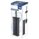 Szczotka do toalety silikonowa ze stojakiem metalowym czarna 36,5 cm