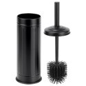 Szczotka do toalety silikonowa ze stojakiem metalowym czarna 37 cm