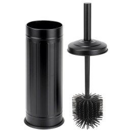 Szczotka do toalety silikonowa ze stojakiem metalowym czarna 37 cm