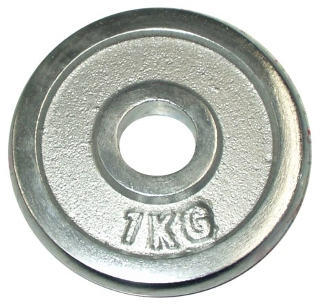 Talerz Ciężar Ciężarek Obciążenie Chromowane do Ćwiczeń KUBISPORT 1kg -30mm