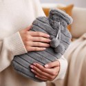 Termofor Gumowy 2 L w Pokrowcu Szary Miękki Okład Rozgrzewający Chłodzący